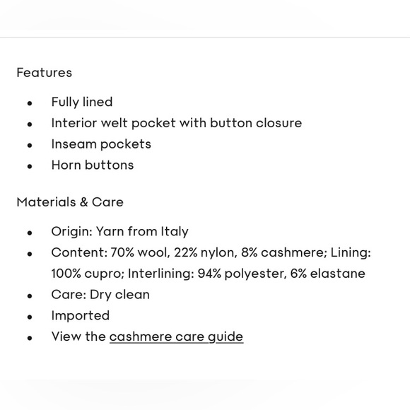 SOLD Aritzia Babaton Pearce Wool Coat, M (6-8). Slim Fit. Charcoal grey. EEUC. - Picture 9 of 10